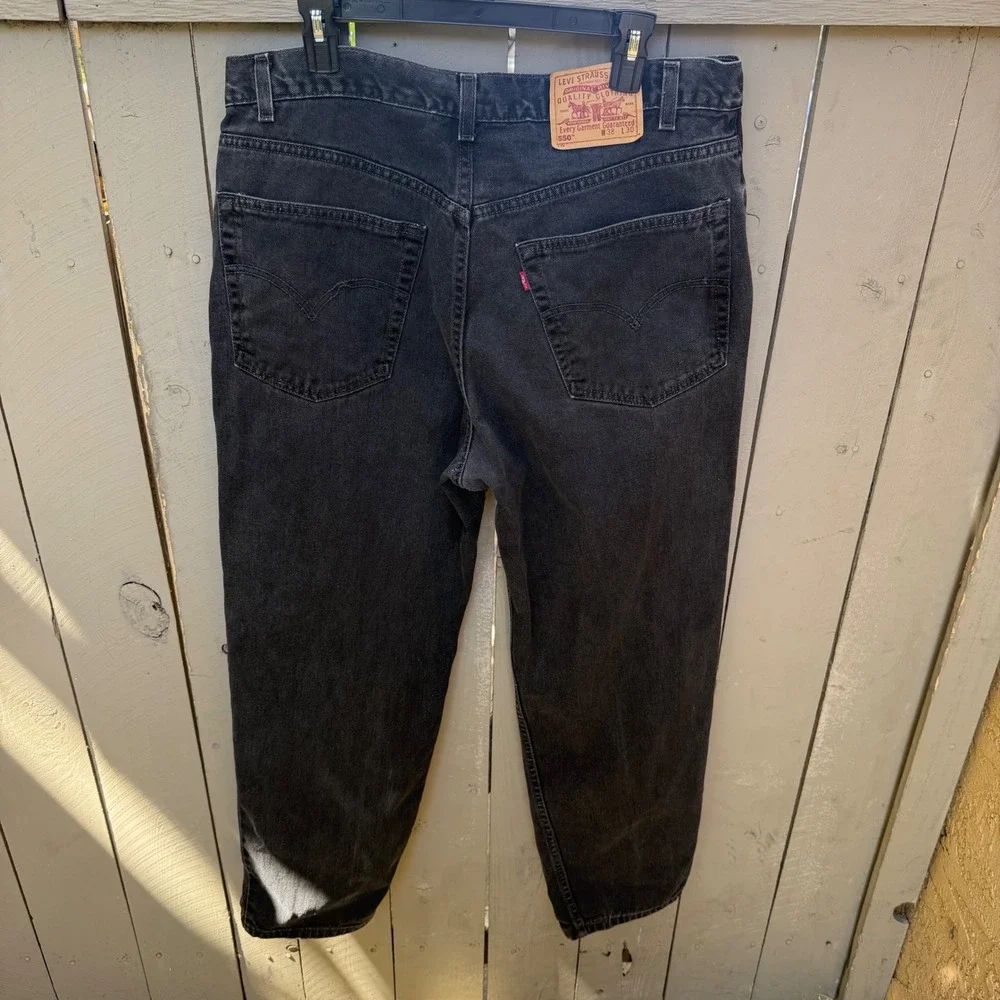 VINTAGE‎ Levi Jeans 550 38x30 Actual(36x29) Faded Black Relaxed USA 80s 90s